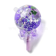 Acrylic Pendants, with Plastic, Lollipop, Purple, 64x38mm, Hole: 2mm(OACR-K006-01F)