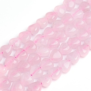 Natural Rose Quartz Beads Strands, Heart, 7.2~9x8.3~8.7x5.2~5.4mm, Hole: 1mm, about 49~50pcs/strand, 15.35 inch(39cm)(G-E560-N01)