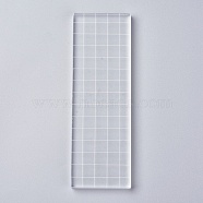 Acrylic Stamping Blocks Tools, with Grid Lines, Decorative Stamp Blocks, for Scrapbooking Crafts Making, Rectangle, Clear, 150x50x7mm(OACR-WH0003-24)