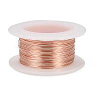 Round Copper Jewelry Wire, Lead Free & Cadmium Free & Nickel Free, Long-Lasting Plated, with Spool, Rose Gold, 26 Gauge, 0.4mm, about 32.8 Feet(10m)/roll(CWIR-I002-0.4mm-RG-NR)