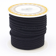 Nylon Threads, Black, 4mm, about 5.46 yards(5m)/roll(NWIR-D048-4mm-19)