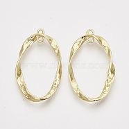 Alloy  2-Loop Link Pendants, Oval, Light Gold, 39x23x3mm, Hole: 1.8mm(PALLOY-S121-114)