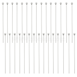 30Pcs 925 Sterling Silver Ball Head Pins, Silver, 35x0.5mm(24 Gauge), Ball: 1.8mm(STER-BBC0005-96B)