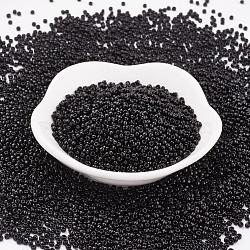 TOHO Japanese Seed Beads, Round, 11/0 Opaque, Black, 2x1.5mm, Hole: 0.5mm, about 933pcs/10g(X-SEED-F002-2mm-49)