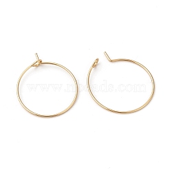 316L Surgical Stainless Steel Hoop Earring Findings, Wine Glass Charms Findings, Real 18K Gold Plated, 20x0.8mm, 20 Gauge(STAS-G229-07G-01B)