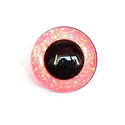 Glitter ABS Plastic Craft Doll Eyes, Safety Eyes, Stuffed Toy Eyes, Half Round, Light Coral, 16mm(PW-WG33614-31)