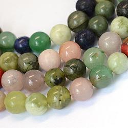 Natural Mixed Stone Round Bead Strands, 8~8.5mm, Hole: 1mm, about 47pcs/strand, 15.5 inch(G-E334-8mm-23)
