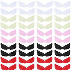 50Pcs 5 Colors Cloth Wings Ornament Accessories, for DIY Hair Accessories, Mixed Color, 28x62x1mm, 10pcs/color(DIY-GF0012-52)