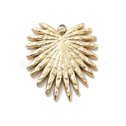 316 Surgical Stainless Steel Pendants, Leaf Charm, Real 18K Gold Plated, 20.5x18x1.5mm, Hole: 1.5mm(STAS-A108-02B-G)