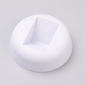 Plastic Base, for Jewelry Box, Flat Round, White, 55x16mm