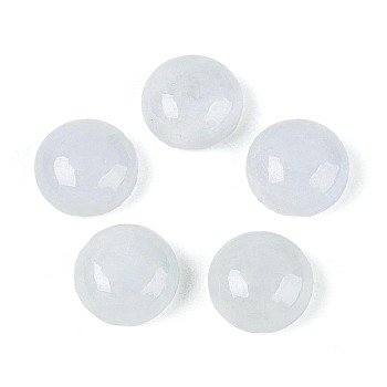 Natural Myanmar Jadeite/Myanmar Jade Cabochons, Half Round, Aqua, 8x4mm