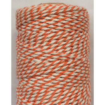 Macrame Cotton Cord, Twisted Cotton Rope, Dyed, for Crafts, Gift Wrapping, Dark Orange, 2mm, about 10.93 yards(10m)/roll