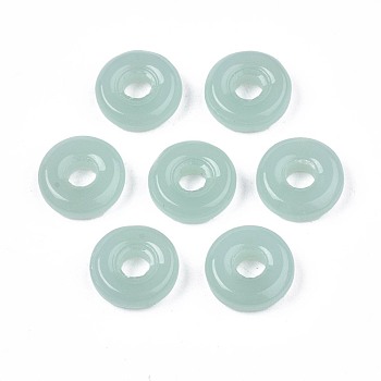 Spray Painted Glass Linking Rings, Ring, Dark Sea Green, 10x3mm, Hole: 1.5x1.6mm