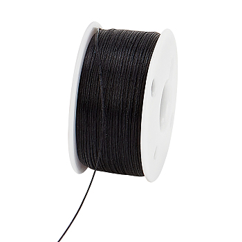 50 Yards Nylon Wire, with Plastic Spools, Black, 0.1mm, about 50.00 Yards(45.72m)/Roll