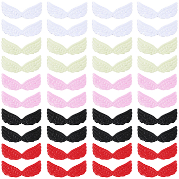 50Pcs 5 Colors Cloth Wings Ornament Accessories, for DIY Hair Accessories, Mixed Color, 28x62x1mm, 10pcs/color