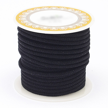 Nylon Threads, Black, 4mm, about 5.46 yards(5m)/roll