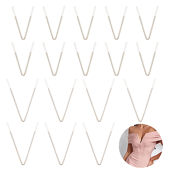20Pcs 2 Style V Shape 201 Stainless Steel Bra Underwire, Sturdy Metal Bra Wire for Evening Dress, Swimwear, Stainless Steel Color, 43~65x29~49x2mm, 10pcs/style
