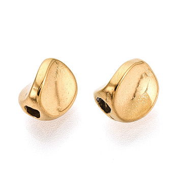 316 Surgical Stainless Steel Beads, Spiral, Real 18K Gold Plated, 6x5x5mm, Hole: 0.9~1.2mm