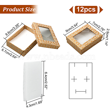 Heart Print Rectangle Paper Storage Gift Boxes with Clear Window(CON-WH0095-36A)-2