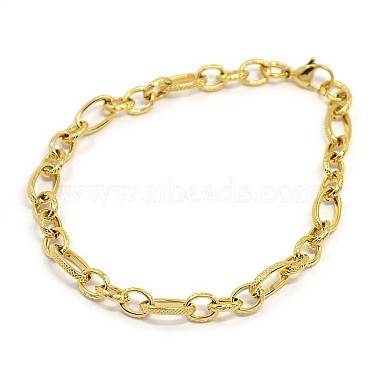 Fashionable 304 Stainless Steel Figaro Cable Chain Bracelets(STAS-A028-B094)-2