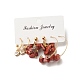 3 Pairs 3 Style Natural Red Jasper Chips Beaded Cluster Dangle Stud & Leverback Earrings(EJEW-JE04895-01)-4