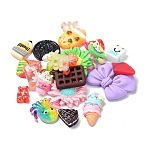 Opaque Resin Cabochons, Mixed Shapes, Mixed Color, 15~36x15~44.5x5~9mm(RESI-XCP0001-18)
