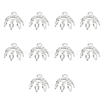 20Pcs Brass Bead Cap Pendant Bails, for Globe Glass Bubble Cover Pendant Making, 925 Sterling Silver Plated, 10x7.5mm, Hole: 1.4mm(KK-YW0003-45S)