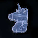 Plastic Bead Storage Containers, 8 Compartments, Unicorn, Clear, 16.2x9.7x2.5cm, Hole: 1.9x1cm(X-CON-S042-06)