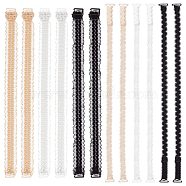 6 Pairs 6 Style Adjustable Bra Straps, Polyester Lace Shoulder Straps, with Plastic Buckle, Mixed Color, 210~455x13~26x1mm, 1 pair/style(FIND-GF0003-55)