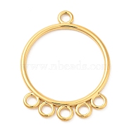 Ion Plating(IP) 304 Stainless Steel Chandelier Component Links, Round, Golden, 40x30x2mm, Hole: 3mm(STAS-D084-03G)