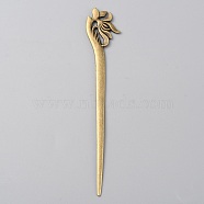 Alloy Lotus Hair Sticks, Vintage Hair Accessories for Woman, Antique Bronze, 145x25.5x3mm(MRMJ-WH0077-101A)