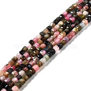 Natural Tourmaline Beads Strands, Faceted, Cube, 2.5x2.5x2.5mm, Hole: 0.7mm, about 170pcs/strand, 15.35''(39cm)(G-D467-A16)