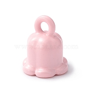 Spray Painted Alloy Charms, Lily of the Valley Charm, Pink, 9x7.5mm, Hole: 1.6mm(FIND-C021-01A)
