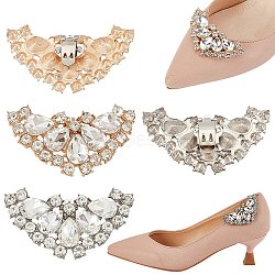 ARRICRAFT 4Pcs 2 Colors Detachable Alloy Rhinestone Shoe Buckle Clips, Butterfly, Mixed Color, 32x61x10mm, 2pcs/color(FIND-AR0005-05)