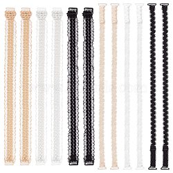 6 Pairs 6 Style Adjustable Bra Straps, Polyester Lace Shoulder Straps, with Plastic Buckle, Mixed Color, 210~455x13~26x1mm, 1 pair/style(FIND-GF0003-55)