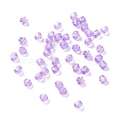 Transparent Acrylic Beads, Bicone, Blue Violet, 4x4mm, Hole: 1.2mm, about 25000pcs/500g(TACR-XCP0001-07)