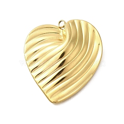 304 Stainless Steel Pendants, Heart Charm, Golden, 30x27x4mm, Hole: 1.8mm(STAS-U027-08G-02)