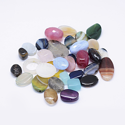 Natural & Synthetic Mixed Gemstone Beads, Center Drilled/No Hole, Faceted/No Faceted, Mixed Shapes, 16~42x11~31x4~17mm, Hole: 1~3mm(G-K266-03)