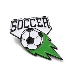Football Enamel Pins, Black Alloy Badge for Men Women, Green, 28x29.5x1.3mm(JEWB-K018-03C-EB)
