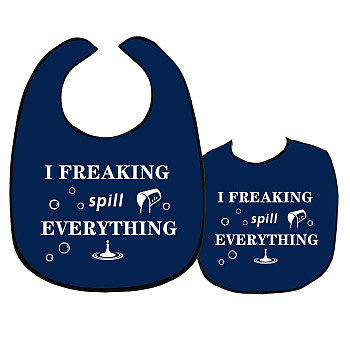 Washable Canvas Adult Bibs for Eating, Reusable Eating Cloth for Clothing Protector, Word, 600x450mm