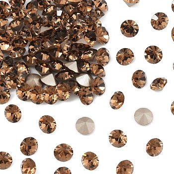 Preciosa&reg MAXIMA Crystal Round Stones, Czech Crystal, Dura Foiling, Round(431 11 615 Chaton), 10220 Smoked Topaz, SS6/PP13(1.9~2.1mm)