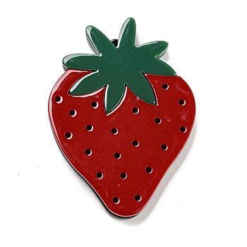 Opaque Resin Big Pendants, Imitation Food & Fruit Charms, Strawberry, 51x37.5x4.5mm, Hole: 1.4mm