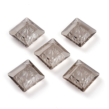 Embossed Glass Rhinestone Pendants, Abnormity Embossed Style, Rhombus, Faceted, Satin, 19x19x5mm, Hole: 1.2mm, Diagonal Length: 19mm, Side Length: 14mm