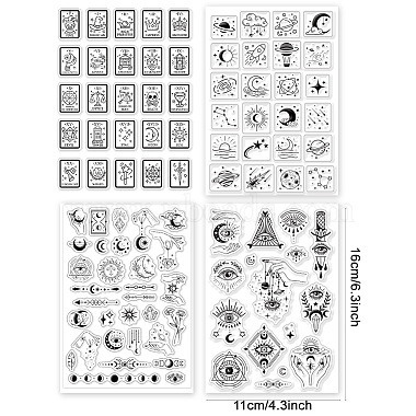 4 feuilles 4 styles timbres en plastique pvc thème divination(DIY-GL0004-86A)-6