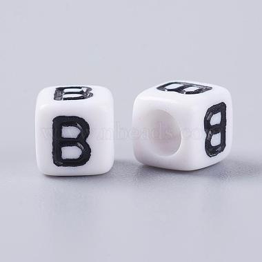 6MM Letter B Cube Acrylic Beads(X-PL37C9308-B)-2