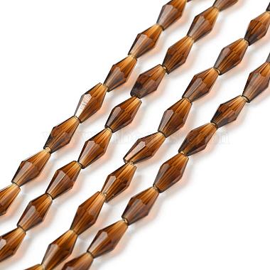 Saddle Brown Bicone Glass Beads