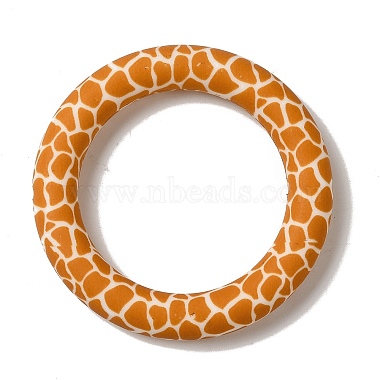 Orange Ring Silicone Beads
