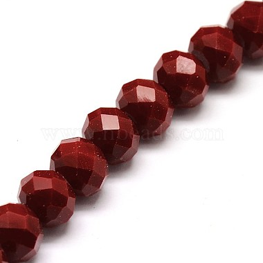 Opaque Solid Color Crystal Glass Rondelle Beads Strands(EGLA-F047A-10)-2