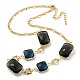 Faceted Rectangle Glass Beads Bib Necklaces(NJEW-R263-11G)-1