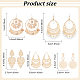 anattasoul 5 paires 5 style alliage plat rond et larme filigrane boucles d'oreilles lustre(EJEW-AN0003-01)-7